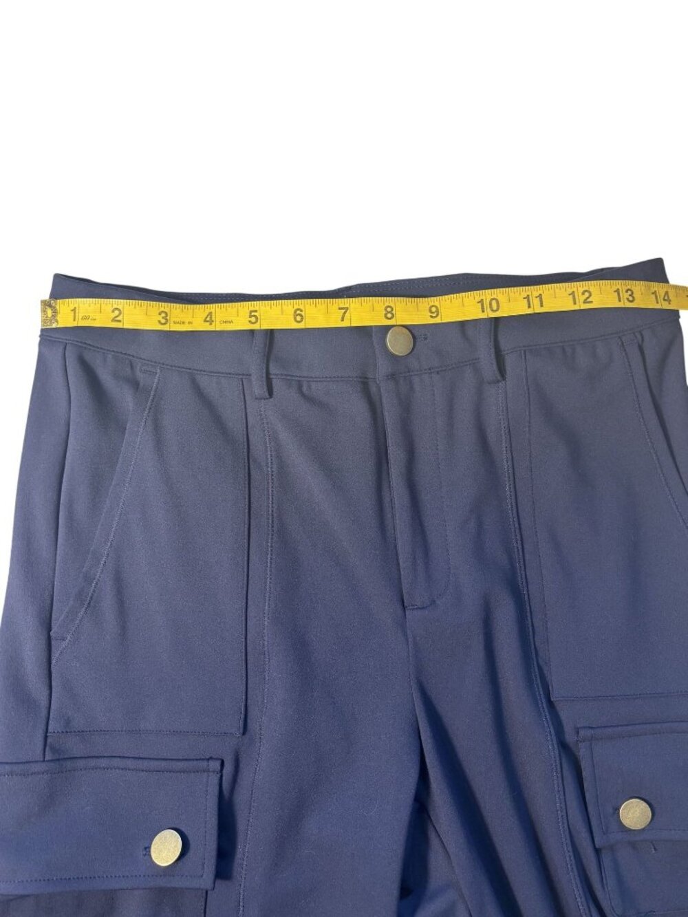Navy DayStretch High Waisted Zipper Pockets Solid Slim Hiking Size M Cargo Pants - Picture 8 of 14